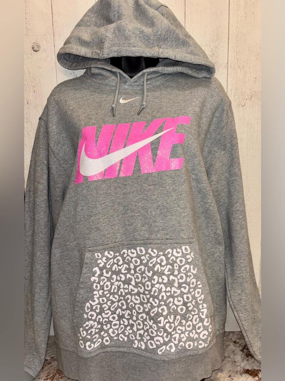 Nike Leopard Hoodie Heather Gray